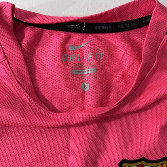 Nike Dri Fit Jersey Shirt Mens S Pink Football Soccer FC Barcelona - Picture 10 of 14